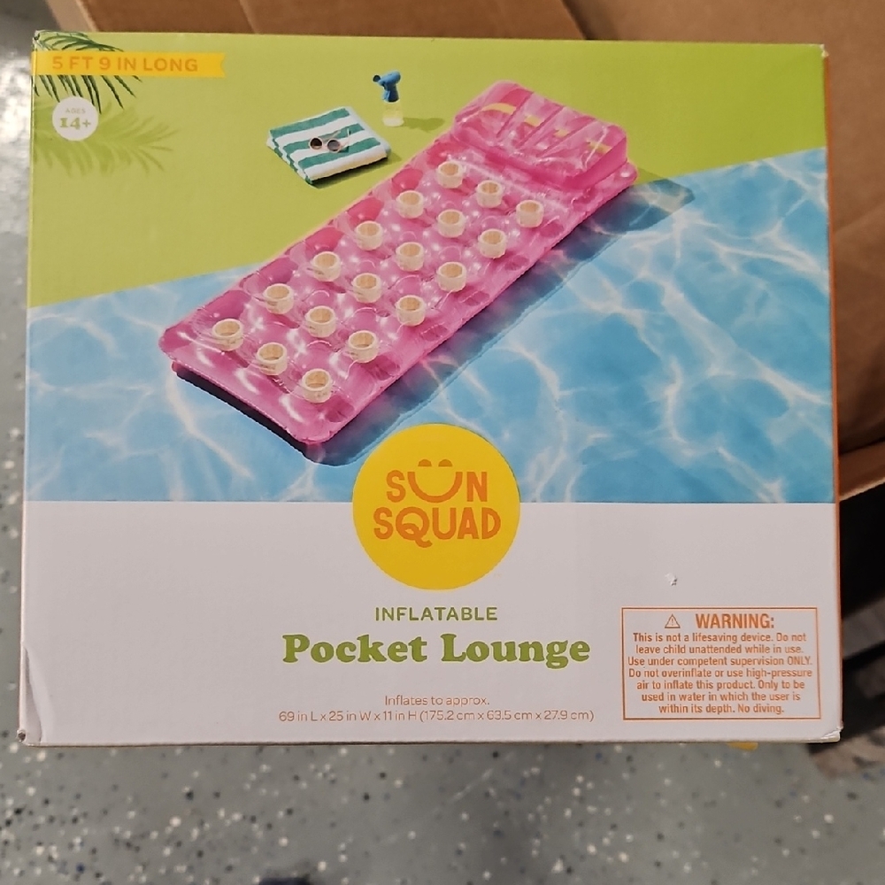 Pink Inflatable Pocket Lounge